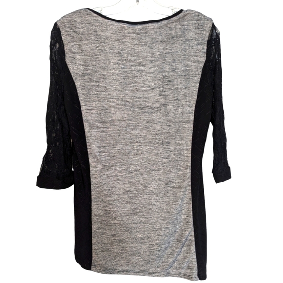 🦃 Women's JK Signature Grey and Black Top - Size S/P - Picture 3 of 11